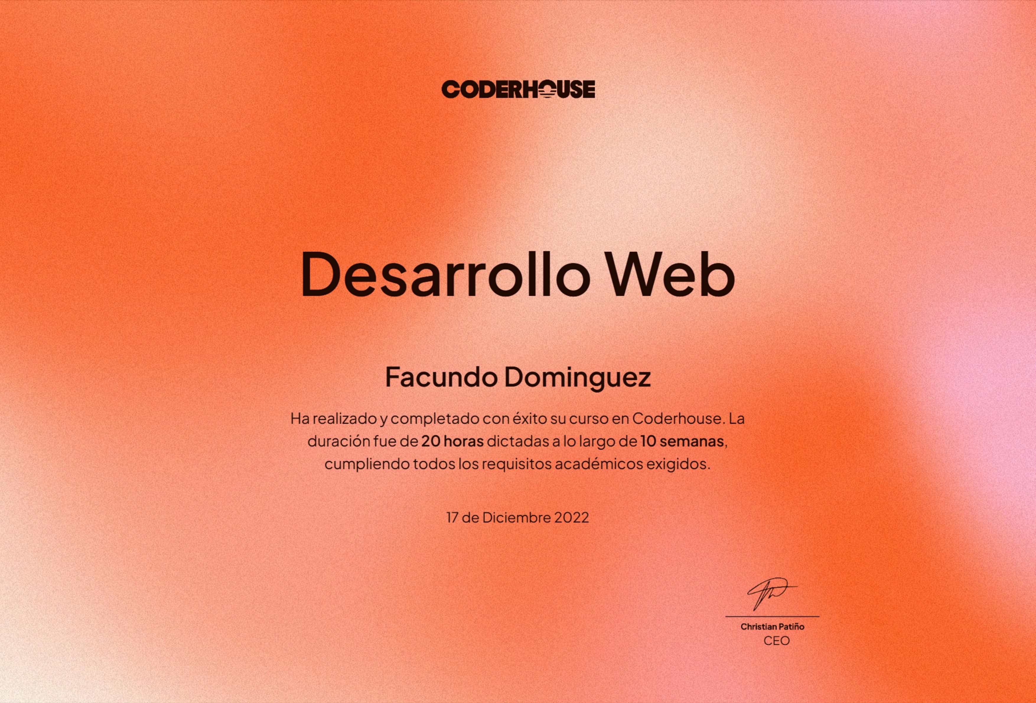 Certificate Web Development